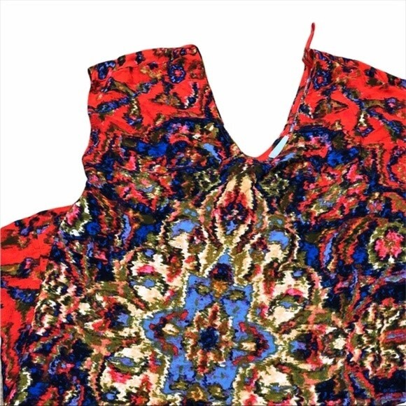 Maeve Mediallion red print dress by Anthropologie small petite floral - Picture 4 of 9